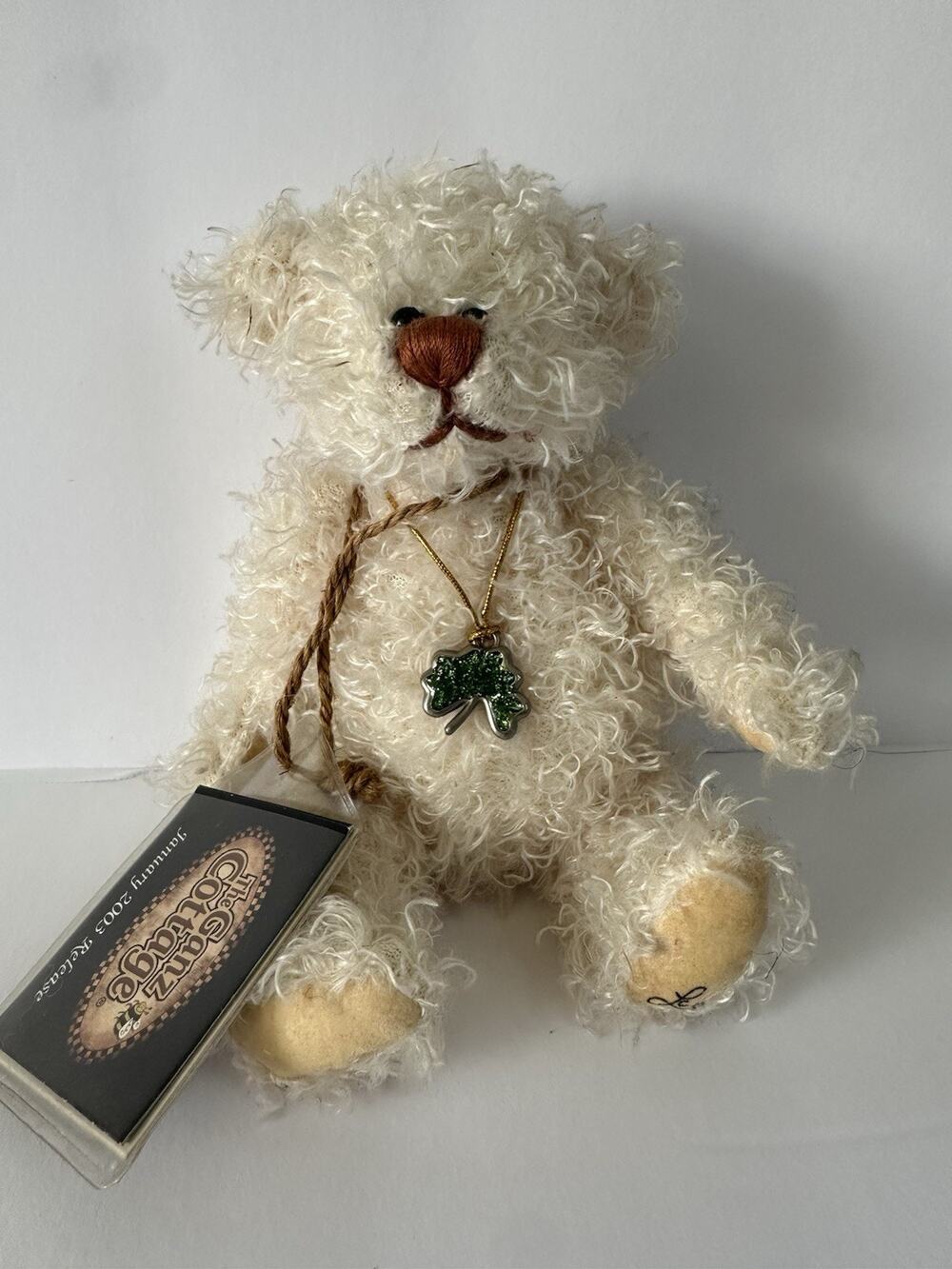 Ganz Cottage Collectibles Shamrock Angel Bear 2003 Irish Clover Plush Jointed